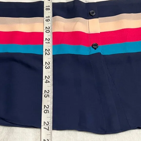NWT Chico's Women's Top Button Down Shirt Colorful Stripes Long Sleeve Size 14 - Picture 7 of 7